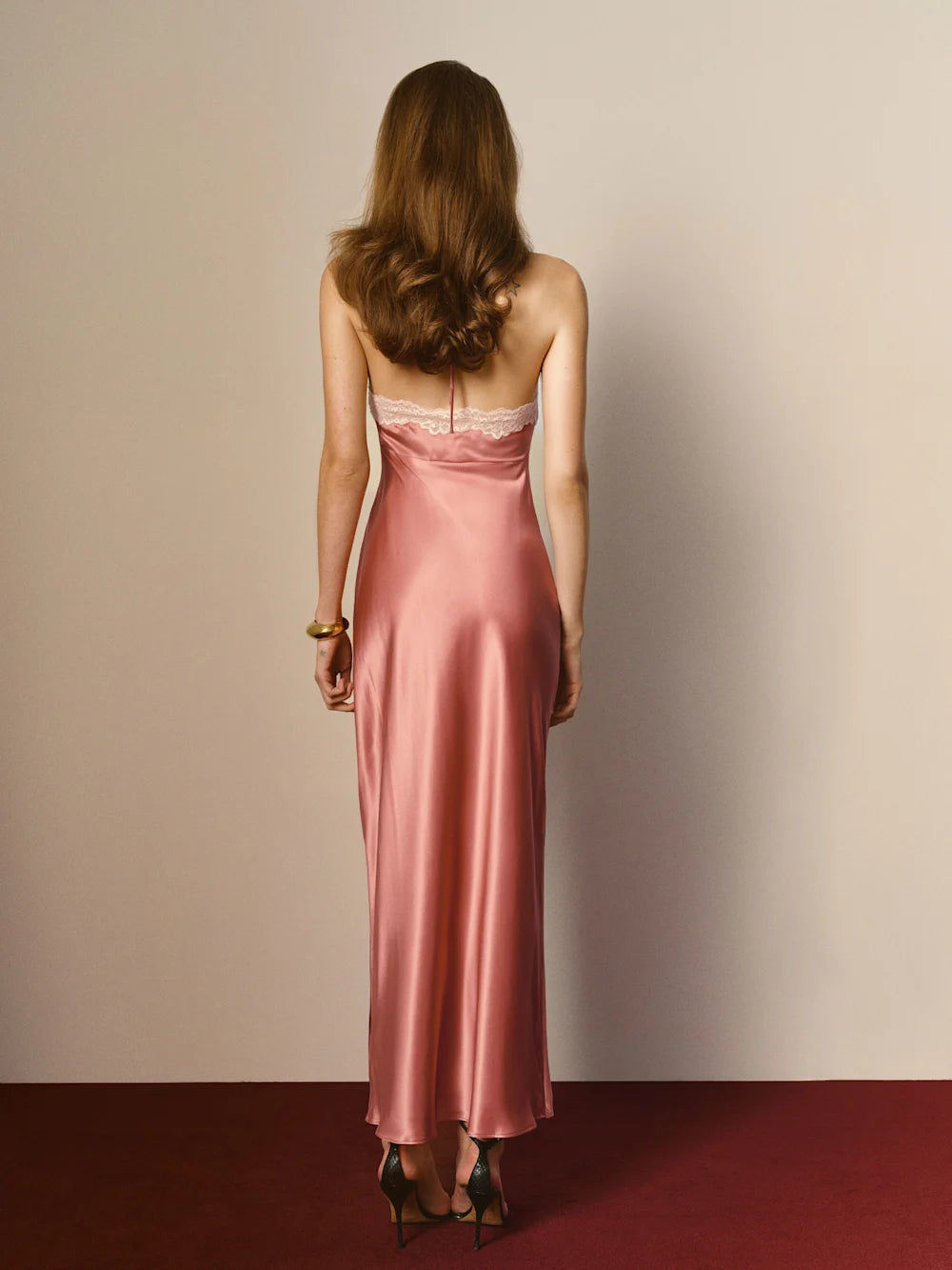 Silk Rose Lace Midi Dress
