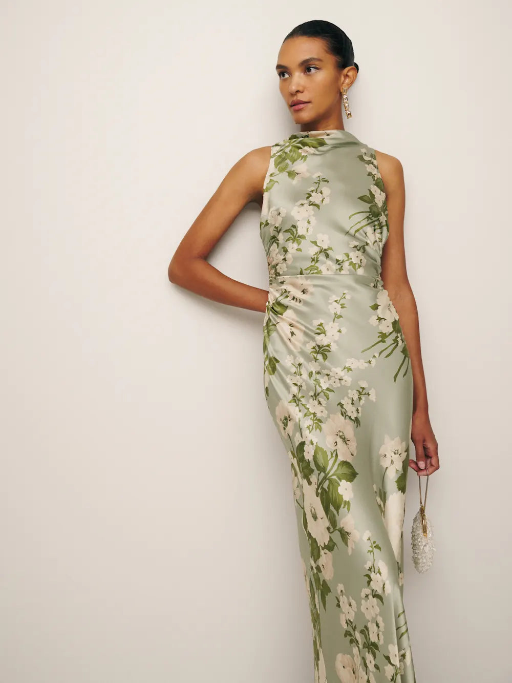 Silk Floral Midi Dress