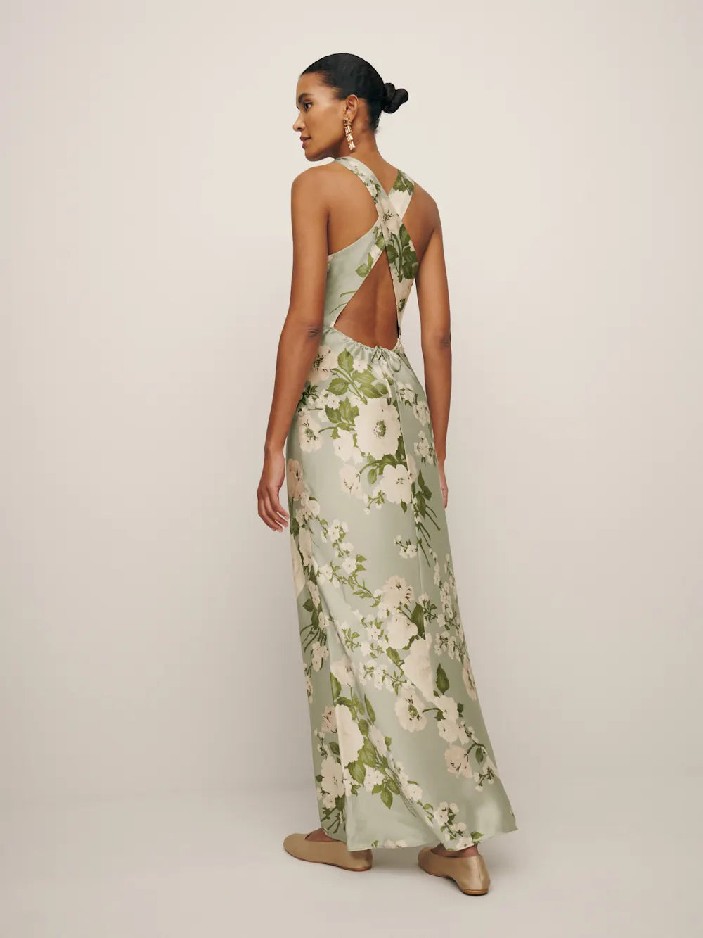Silk Floral Midi Dress