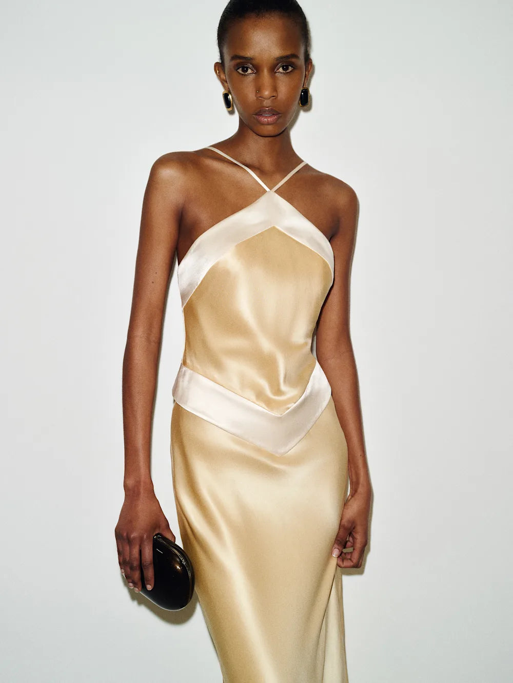 Silk Champaigne Midi Dress