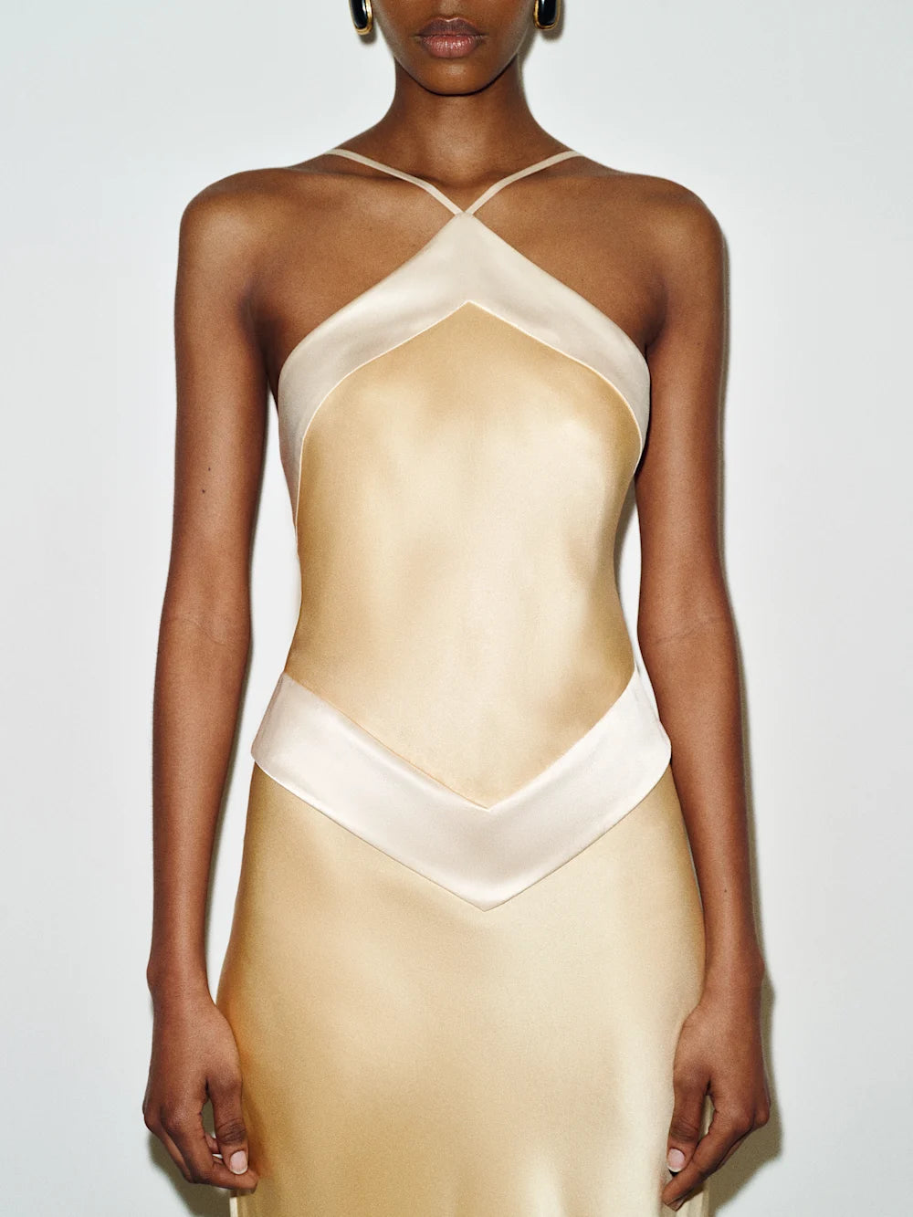 Silk Champaigne Midi Dress